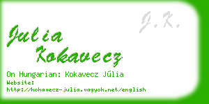 julia kokavecz business card