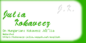 julia kokavecz business card